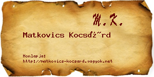 Matkovics Kocsárd névjegykártya